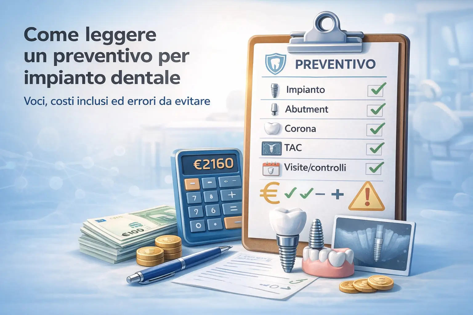 Trasparenza prezzi: come leggere un preventivo per impianto dentale